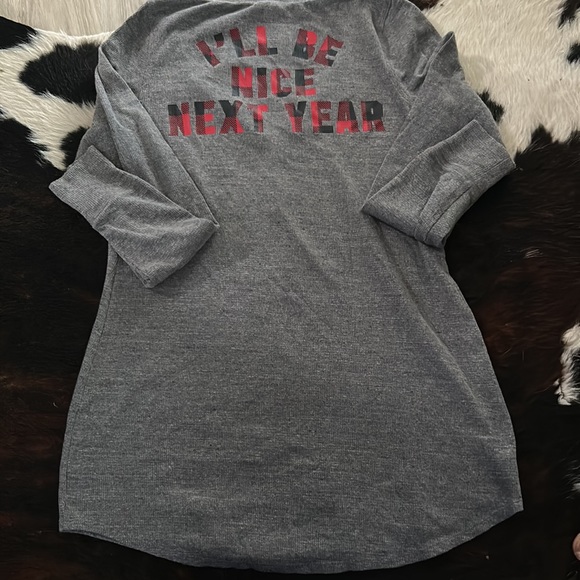 Pink Victoria Secret I’ll Be Nice Next Year Sleep Dress Sz L - Picture 4 of 5